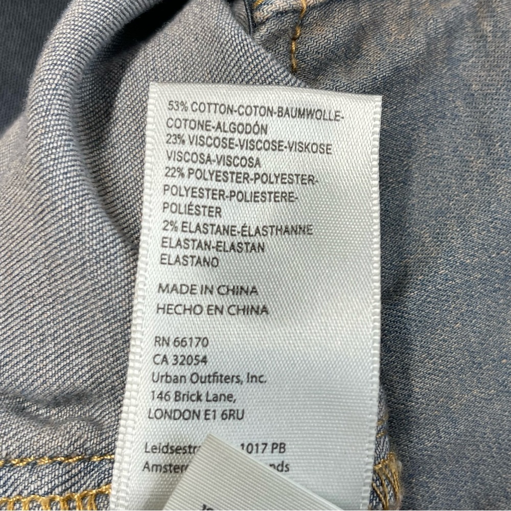 We The Free Pull On Flare Jeans Size 28 Blue Brown Hue Free People - Picture 7 of 7